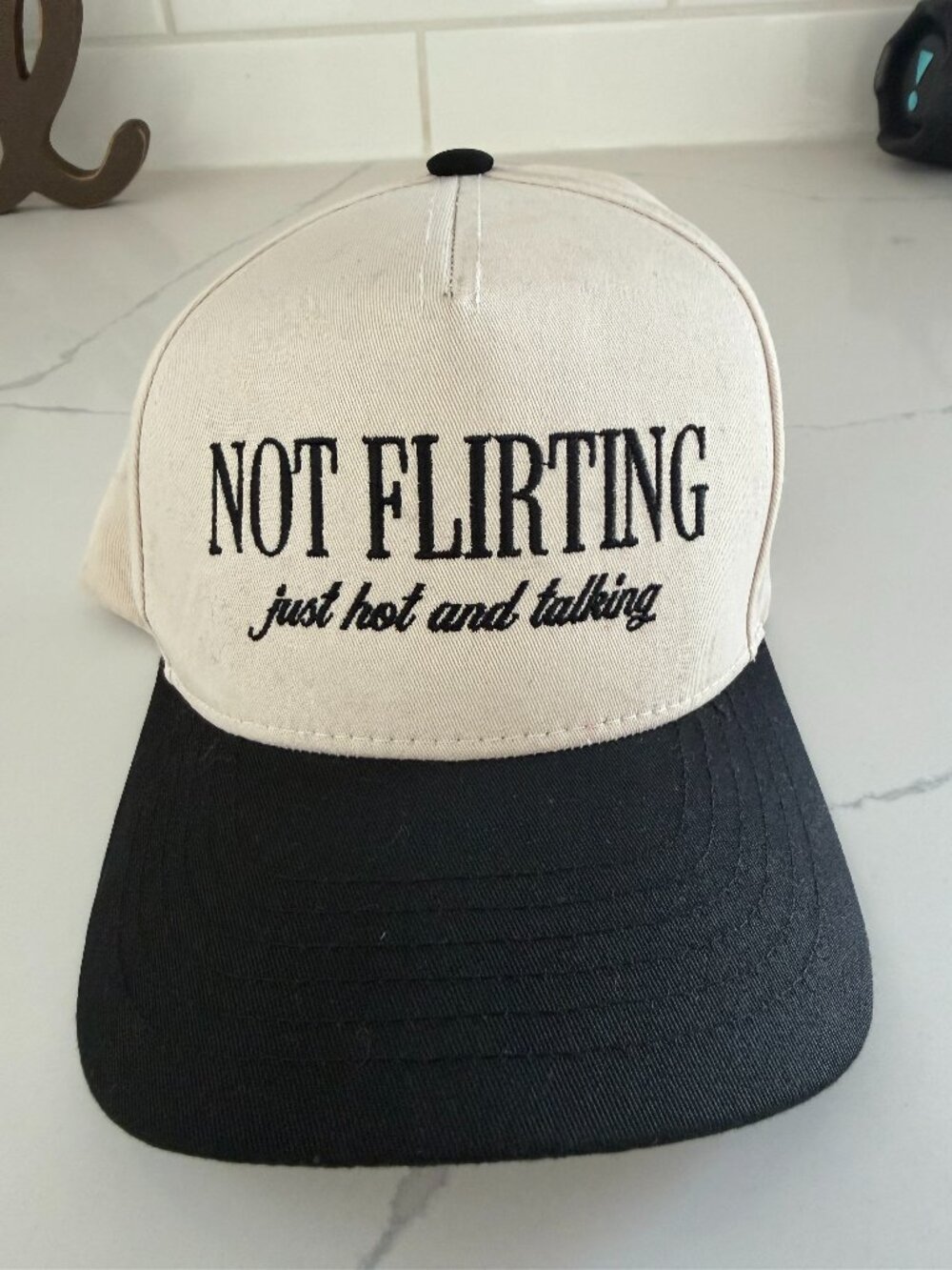 Not Flirting Just Hot and Talking Funny Embroidered Snapback Baseball Cap Hat